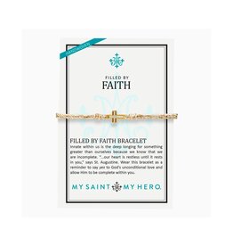 MY SAINT MY HERO Filled by Faith Cross Bracelet - Metallic Gold/Gold