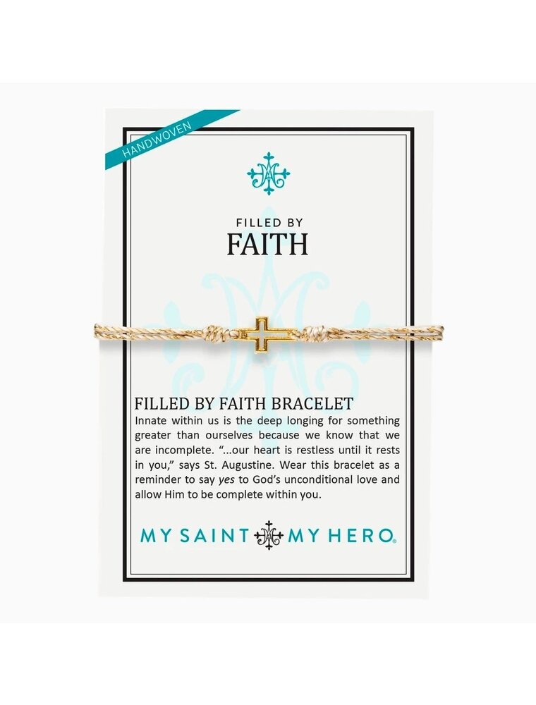MY SAINT MY HERO Filled by Faith Cross Bracelet - Metallic Gold/Gold