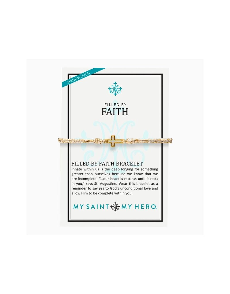 MY SAINT MY HERO Filled by Faith Cross Bracelet - Metallic Gold/Gold