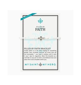 MY SAINT MY HERO Filled by Faith Cross Bracelet - Metallic Silver/Silver