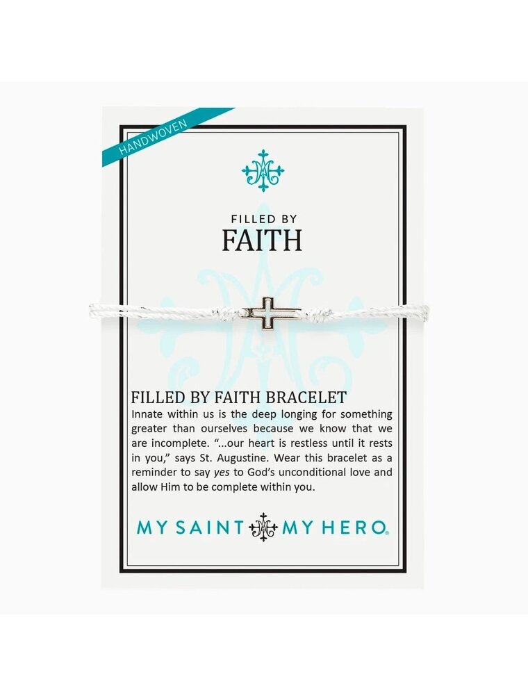 MY SAINT MY HERO Filled by Faith Cross Bracelet - Metallic Silver/Silver