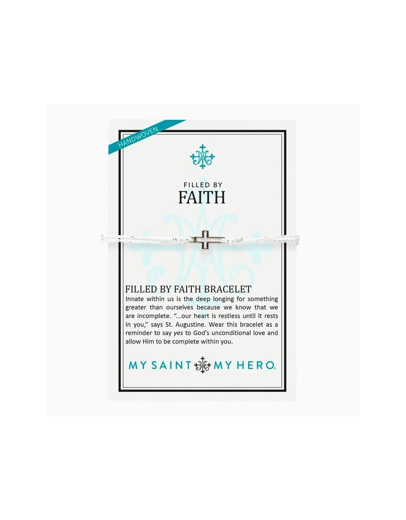 MY SAINT MY HERO Filled by Faith Cross Bracelet - Metallic Silver/Silver