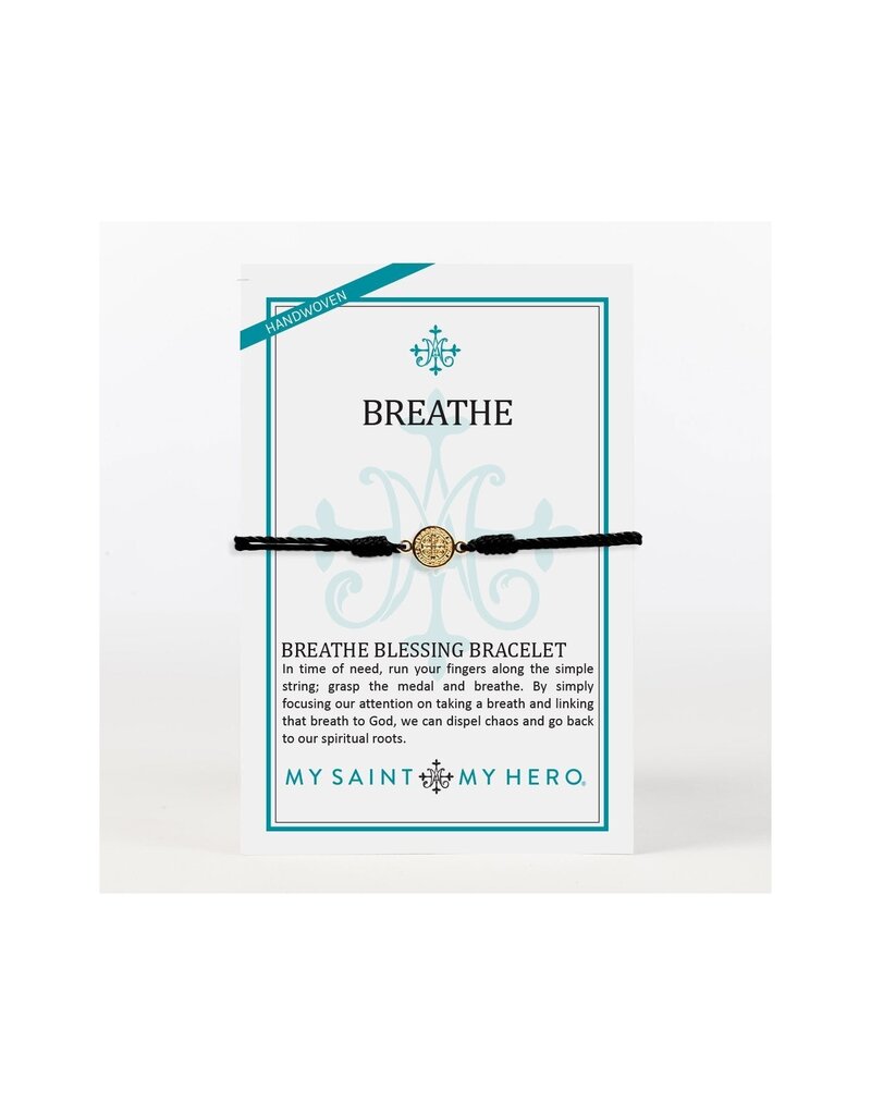 MY SAINT MY HERO Breathe Blessing Bracelet - Black/Gold