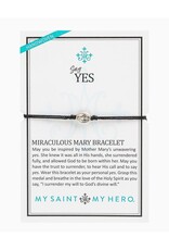 MY SAINT MY HERO Say Yes Miraculous Mary Bracelet - Black/Silver