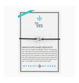 MY SAINT MY HERO Say Yes Miraculous Mary Bracelet - Black/Silver
