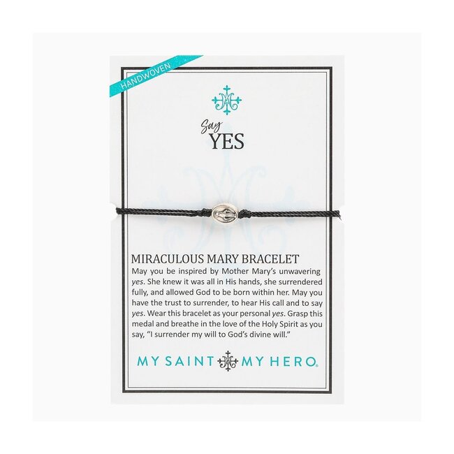 Say Yes Miraculous Mary Bracelet - Black/Silver