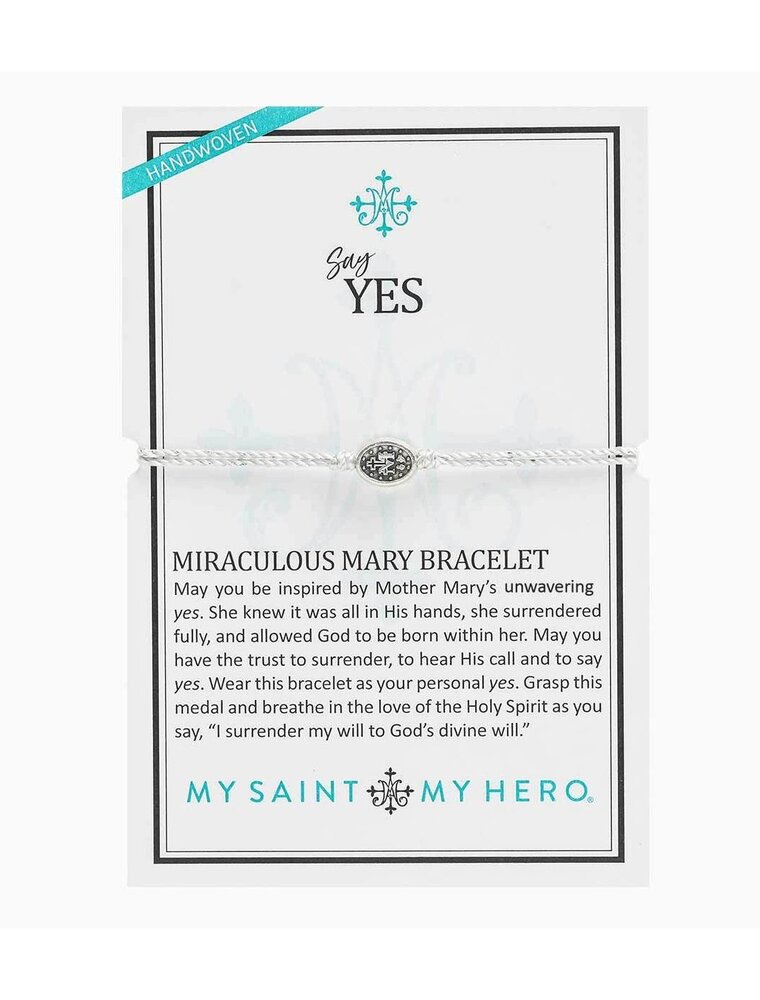 MY SAINT MY HERO Say Yes Miraculous Mary Bracelet - Metallic Silver/Silver