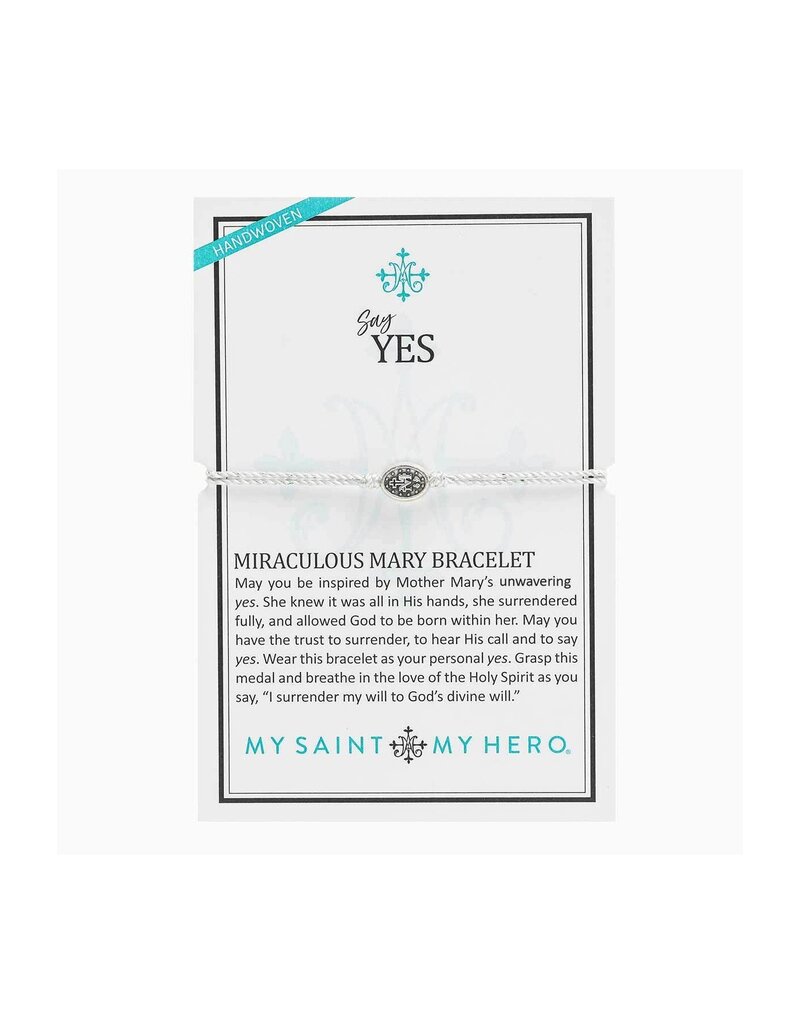MY SAINT MY HERO Say Yes Miraculous Mary Bracelet - Metallic Silver/Silver
