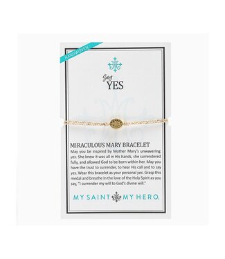 MY SAINT MY HERO Say Yes Miraculous Mary Bracelet - Metallic Gold/Gold