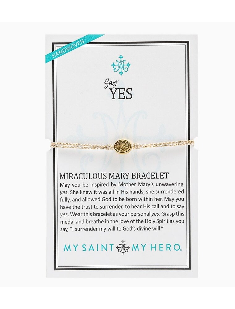 MY SAINT MY HERO Say Yes Miraculous Mary Bracelet - Metallic Gold/Gold