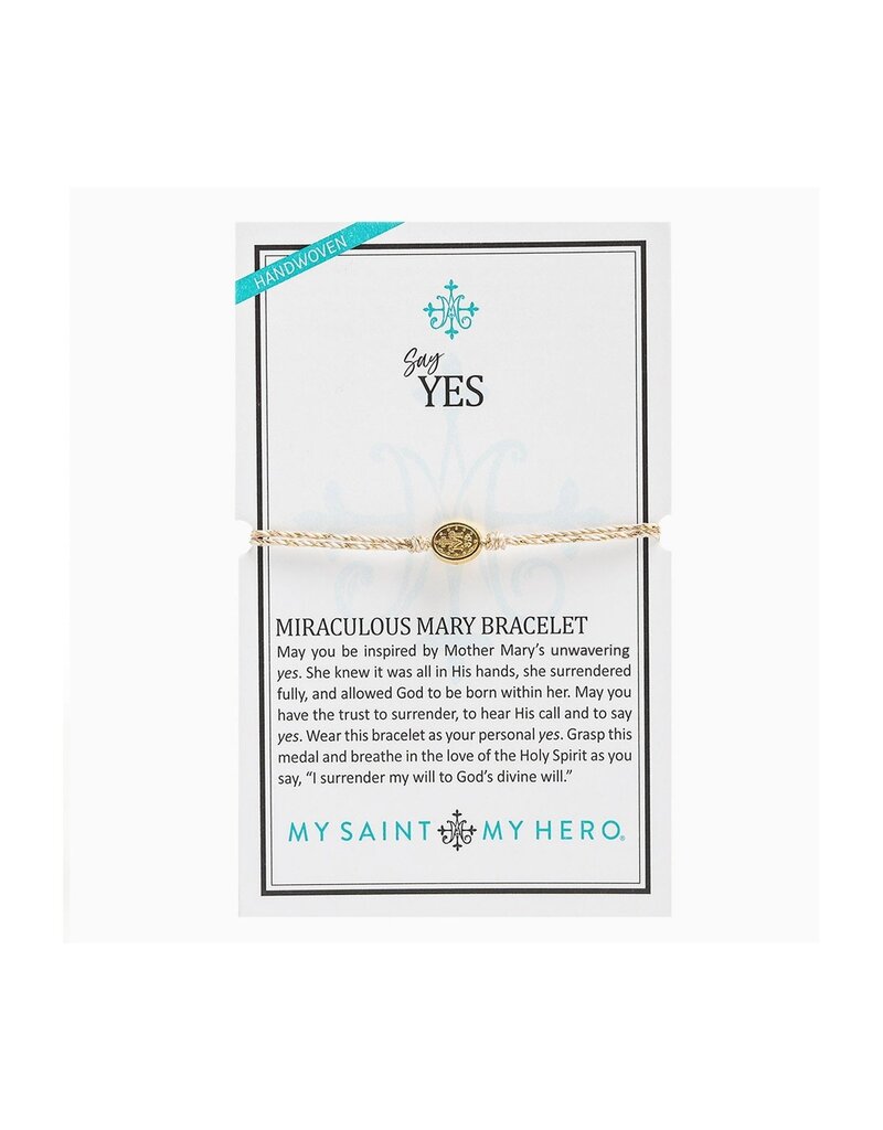MY SAINT MY HERO Say Yes Miraculous Mary Bracelet - Metallic Gold/Gold