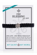 MY SAINT MY HERO One Blessing For Him Bracelet (Men's) - Black/Silver