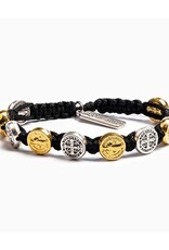 MY SAINT MY HERO Benedictine Blessing Bracelet - Black/Two Tone