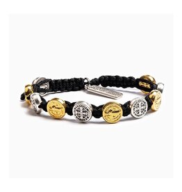 MY SAINT MY HERO Benedictine Blessing Bracelet - Black/Two Tone