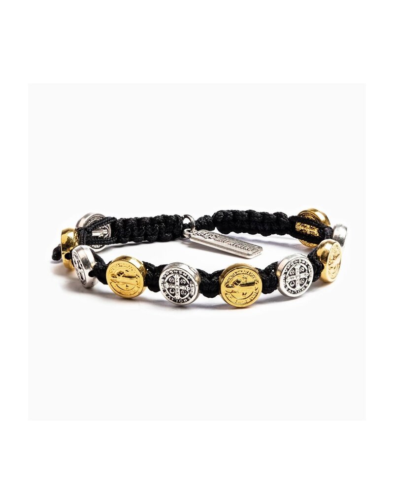 MY SAINT MY HERO Benedictine Blessing Bracelet - Black/Two Tone
