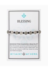 MY SAINT MY HERO Benedictine Blessing Bracelet - Black/Silver