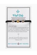MY SAINT MY HERO First Holy Communion Bracelet - Black/Two Tone