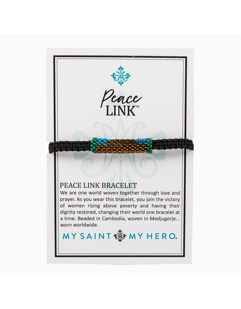 MY SAINT MY HERO Peace Link Beaded Bracelet - Black/Multi