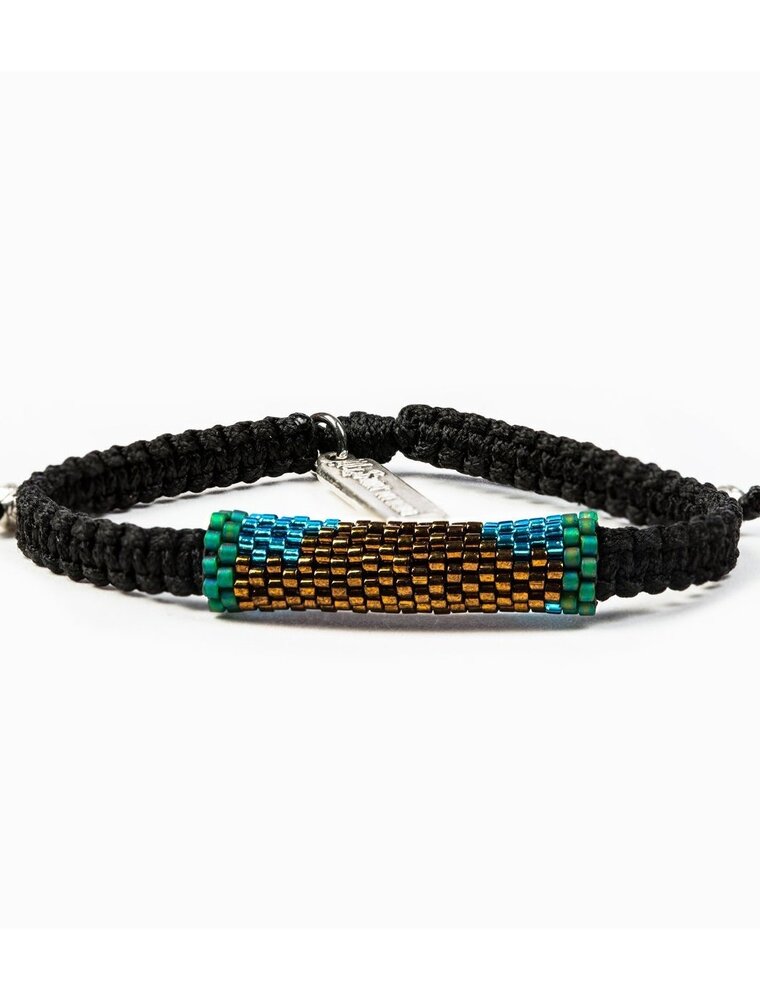 MY SAINT MY HERO Peace Link Beaded Bracelet - Black/Multi
