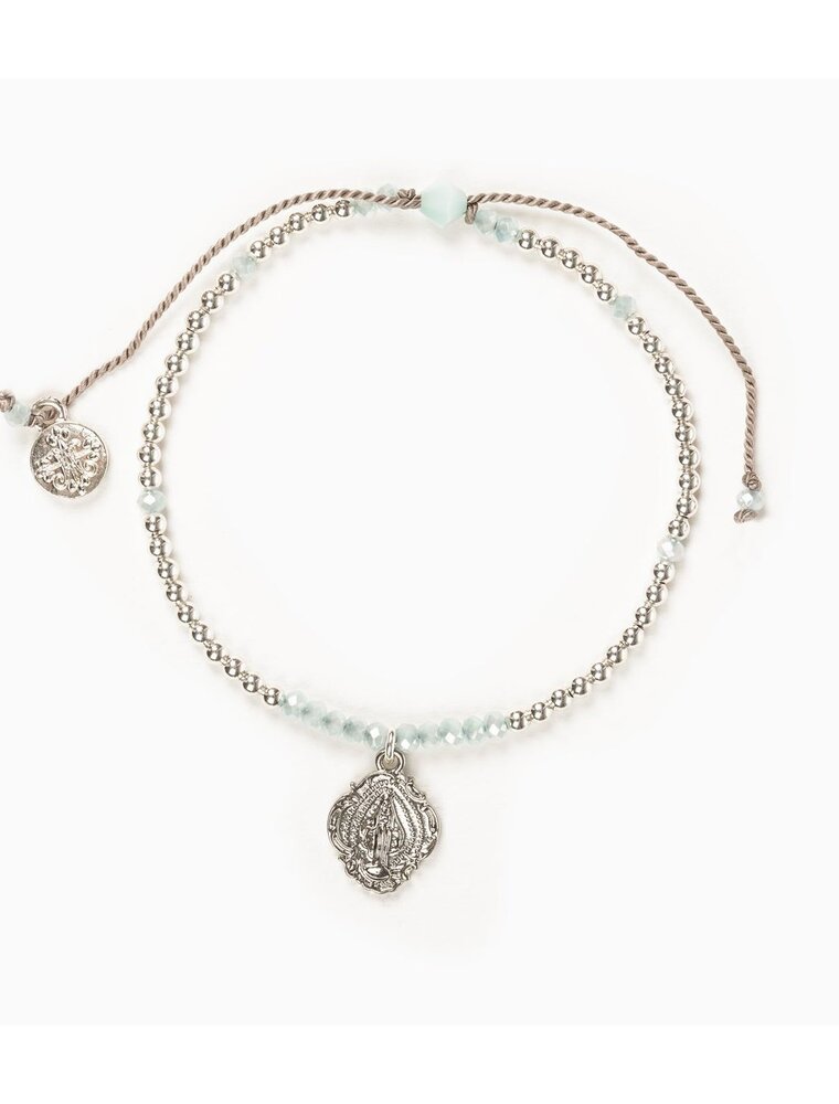 MY SAINT MY HERO Rays of Light Bracelet - Silver/Taupe