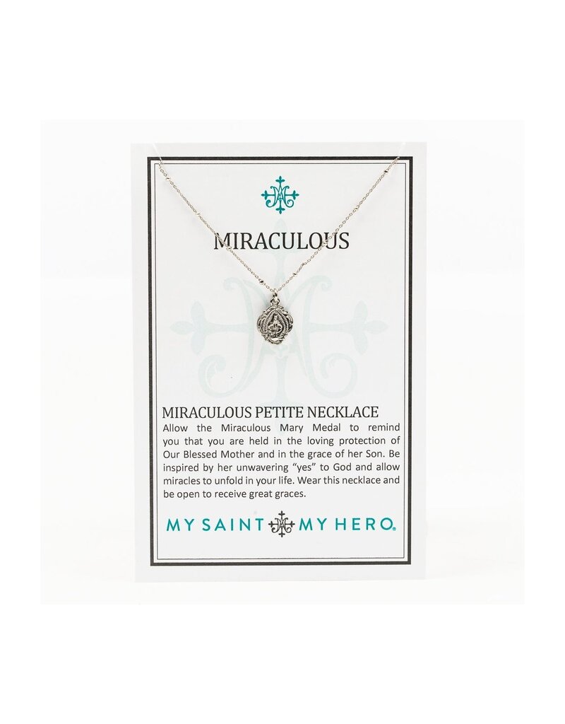 MY SAINT MY HERO Miraculous Mary Petite Necklace - Silver