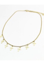 MY SAINT MY HERO Faith Cross Choker Necklace - Gold
