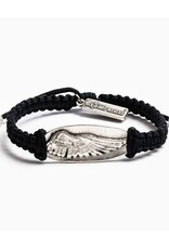 MY SAINT MY HERO Soar Angel Wing Bracelet - Black/Silver