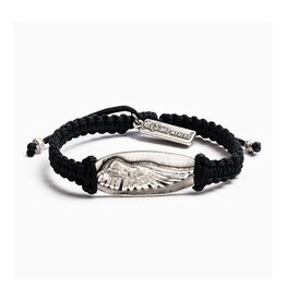 MY SAINT MY HERO Soar Angel Wing Bracelet - Black/Silver