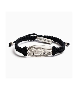 MY SAINT MY HERO Soar Angel Wing Bracelet - Black/Silver