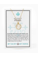 MY SAINT MY HERO Mother of Pearl Necklace - Gold