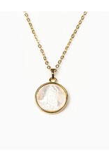 MY SAINT MY HERO Mother of Pearl Necklace - Gold