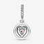 Sparkling Double Halo Heart Dangle Charm