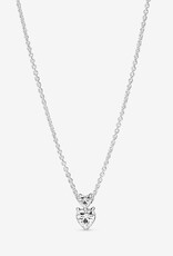 PANDORA Double Heart Pendant Sparkling Collier Necklace