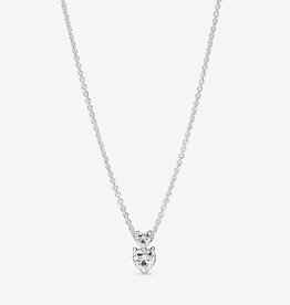 PANDORA Double Heart Pendant Sparkling Collier Necklace