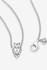 PANDORA Double Heart Pendant Sparkling Collier Necklace
