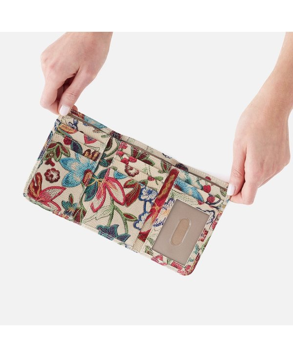 Jill Trifold Wallet in Floral Stitch