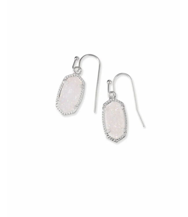 Lee Silver Drop Earrings in Iridescent Drusy