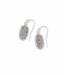Lee Silver Drop Earrings in Platinum Drusy