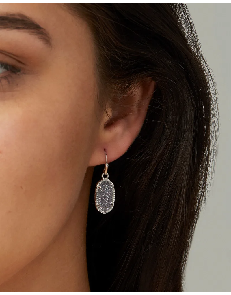 KENDRA SCOTT DESIGN Lee Silver Drop Earrings in Platinum Drusy