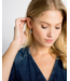 Lee Silver Drop Earrings in Platinum Drusy