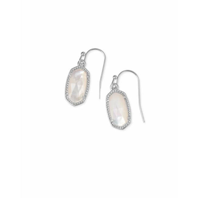 Lee Silver Drop Earrings in Ivory Pearl