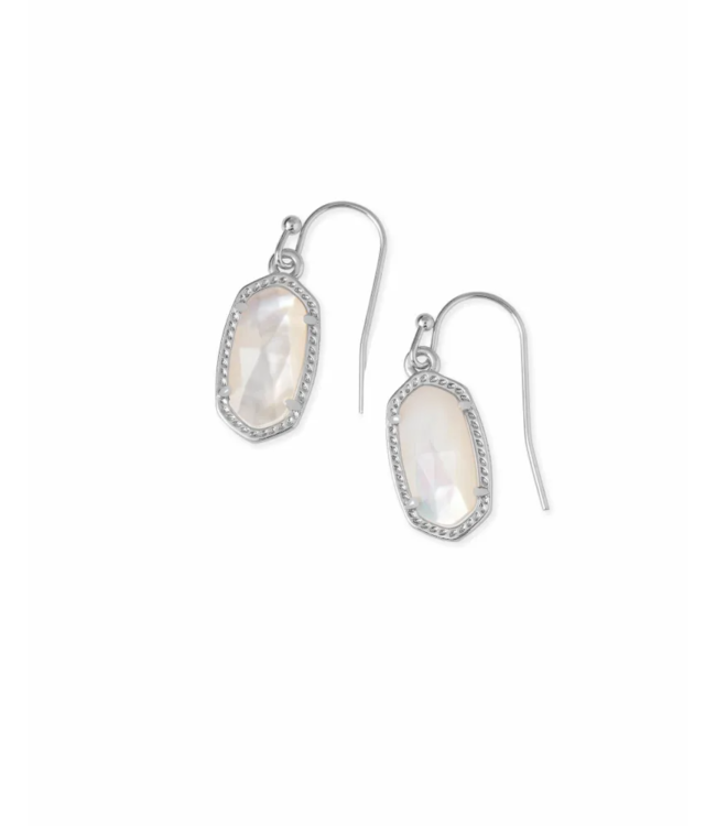 Lee Silver Drop Earrings in Ivory Pearl