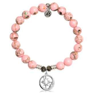 TJAZELLE Moonlight Bracelet in Pink Shell & Silver