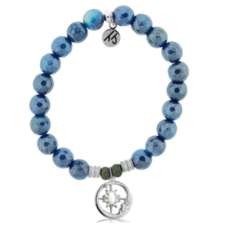 TJAZELLE Moonlight Bracelet in Blue Agate & Silver