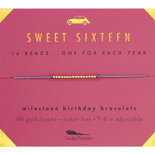 Sweet Sixteen  Birthday Milestone Bracelet