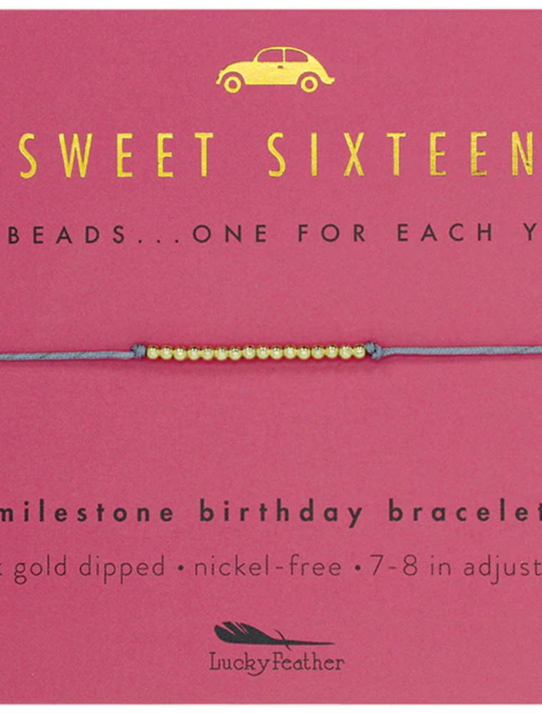 Sweet Sixteen  Birthday Milestone Bracelet