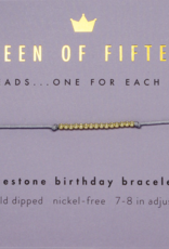 Queen of Fifteen Birthday Milestone Bracelet