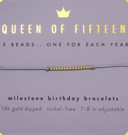 Queen of Fifteen Birthday Milestone Bracelet
