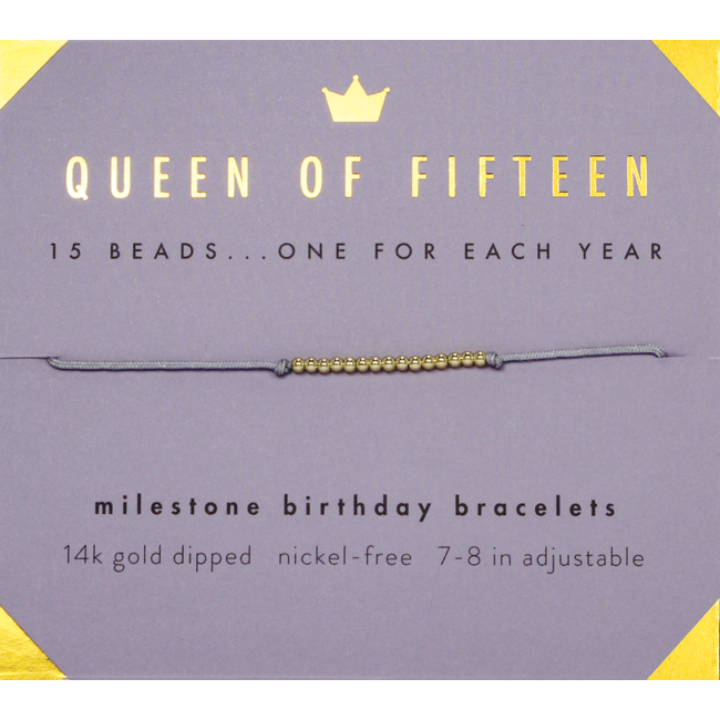 Queen of Fifteen Birthday Milestone Bracelet