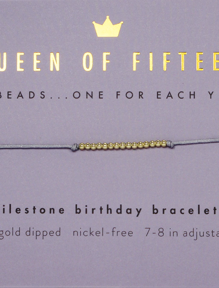 Queen of Fifteen Birthday Milestone Bracelet